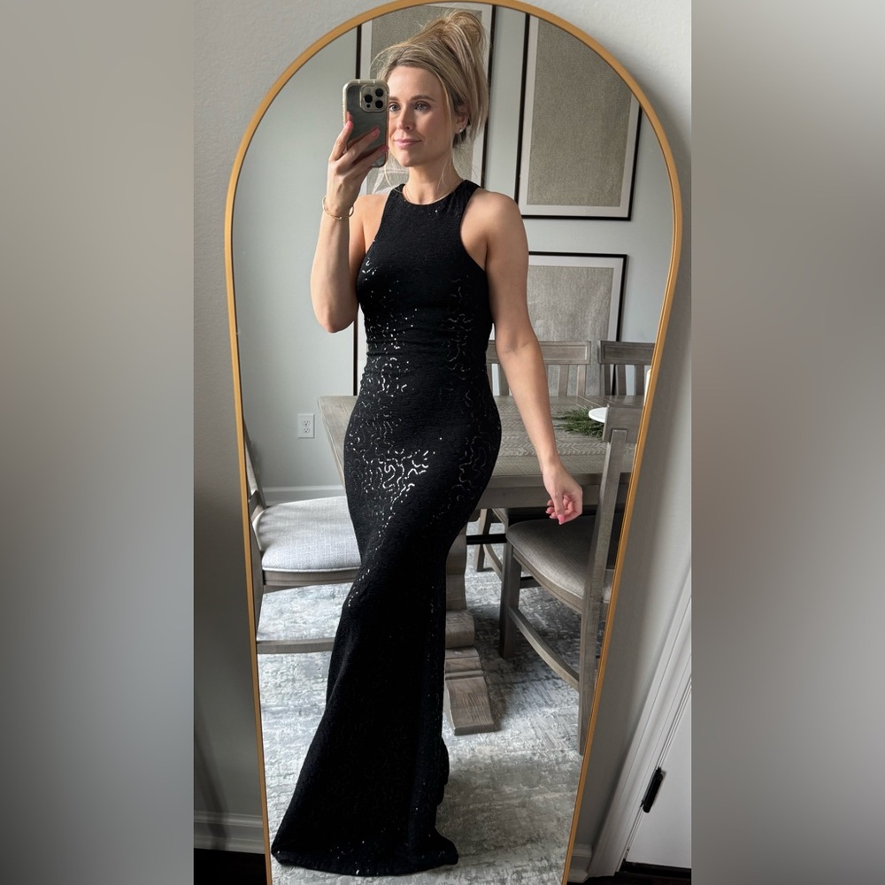 Black Sequin Maxi Dress - Sleek Evening Gown